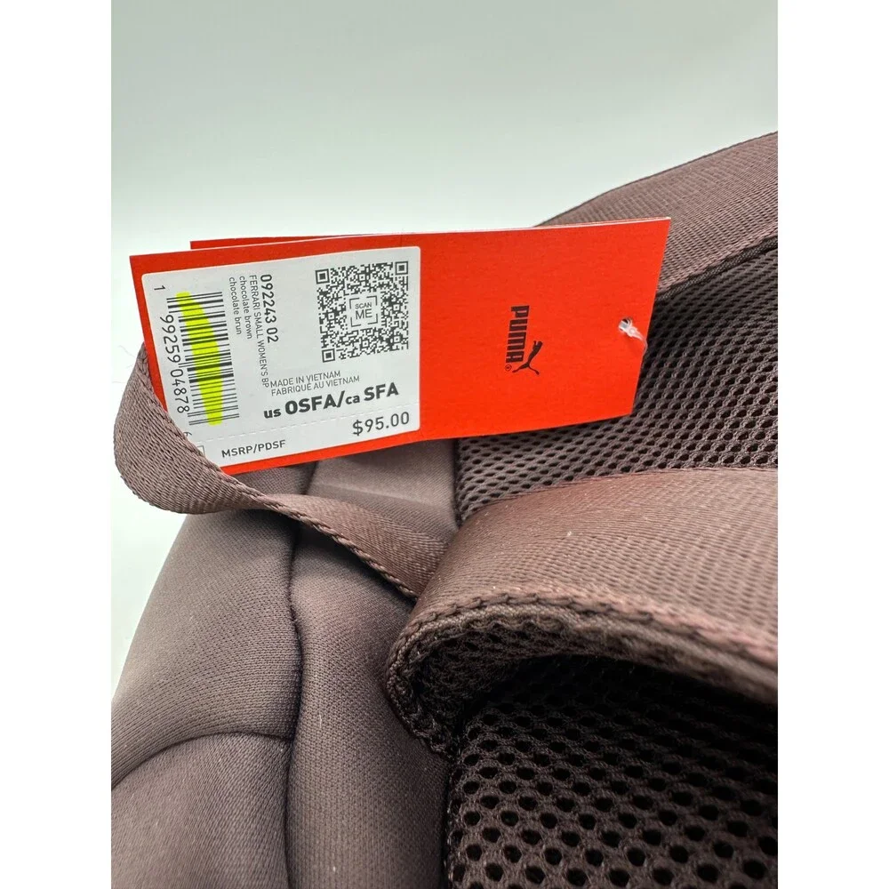 Puma Scuderia Ferrari Chocolate Brown 15L Neoprene Backpack NWT 092243 02